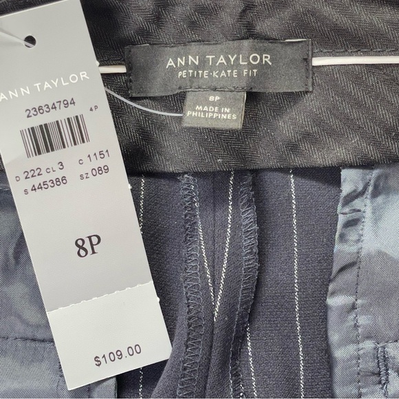 Ann Taylor Pinstripe Pantsuit Blazer Size 8 Petite 10 NWT - Picture 12 of 15